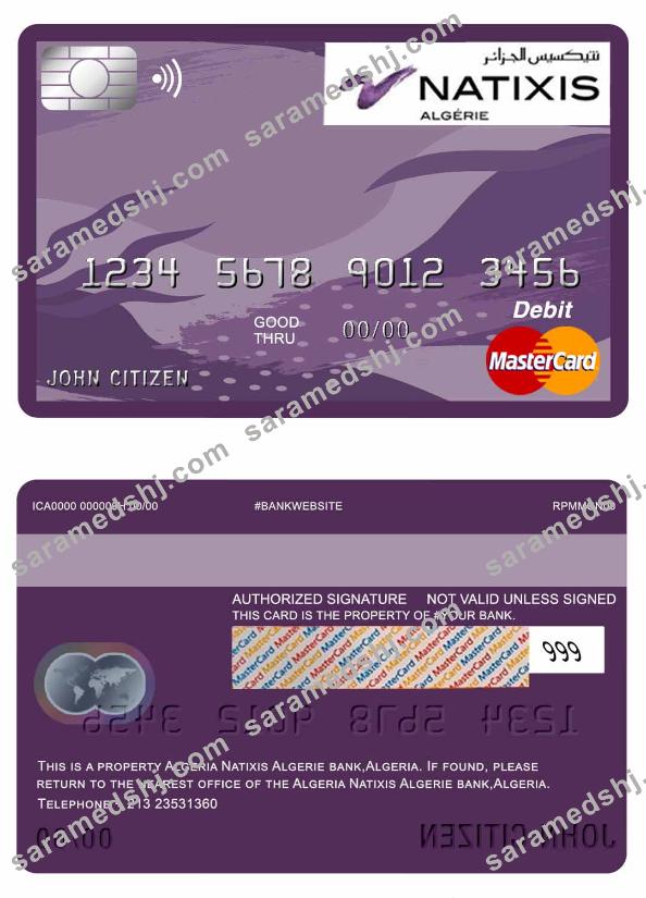 Algeria Natixis Algerie bank master debit card